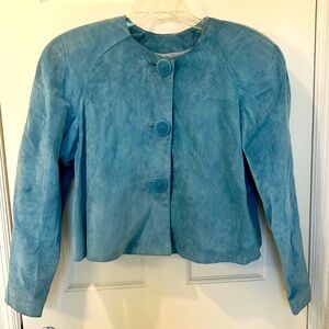 DANIER Vintage Suede Jacket in Aqua